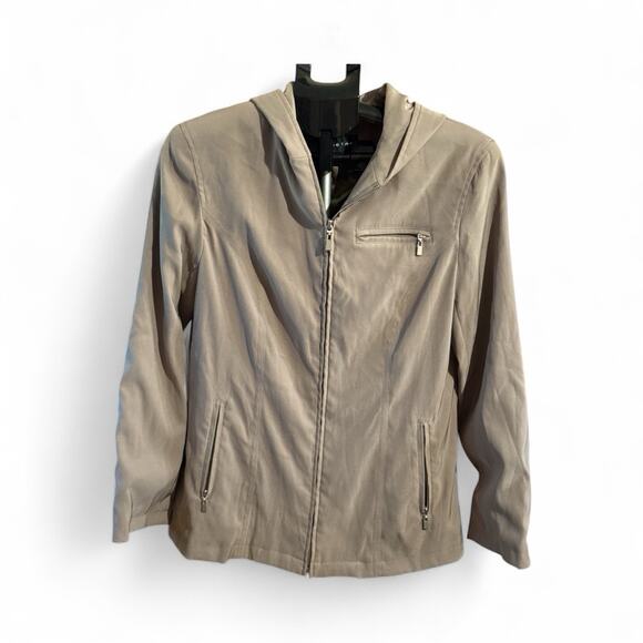 Braetan light brown jacket Full Zip Hooded Zipper Pockets Lined size medium - Picture 1 of 6